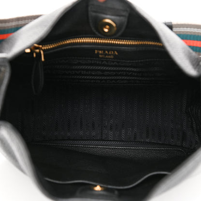 Prada Vitello Daino Hobo Messenger Bag Black 4 of 6