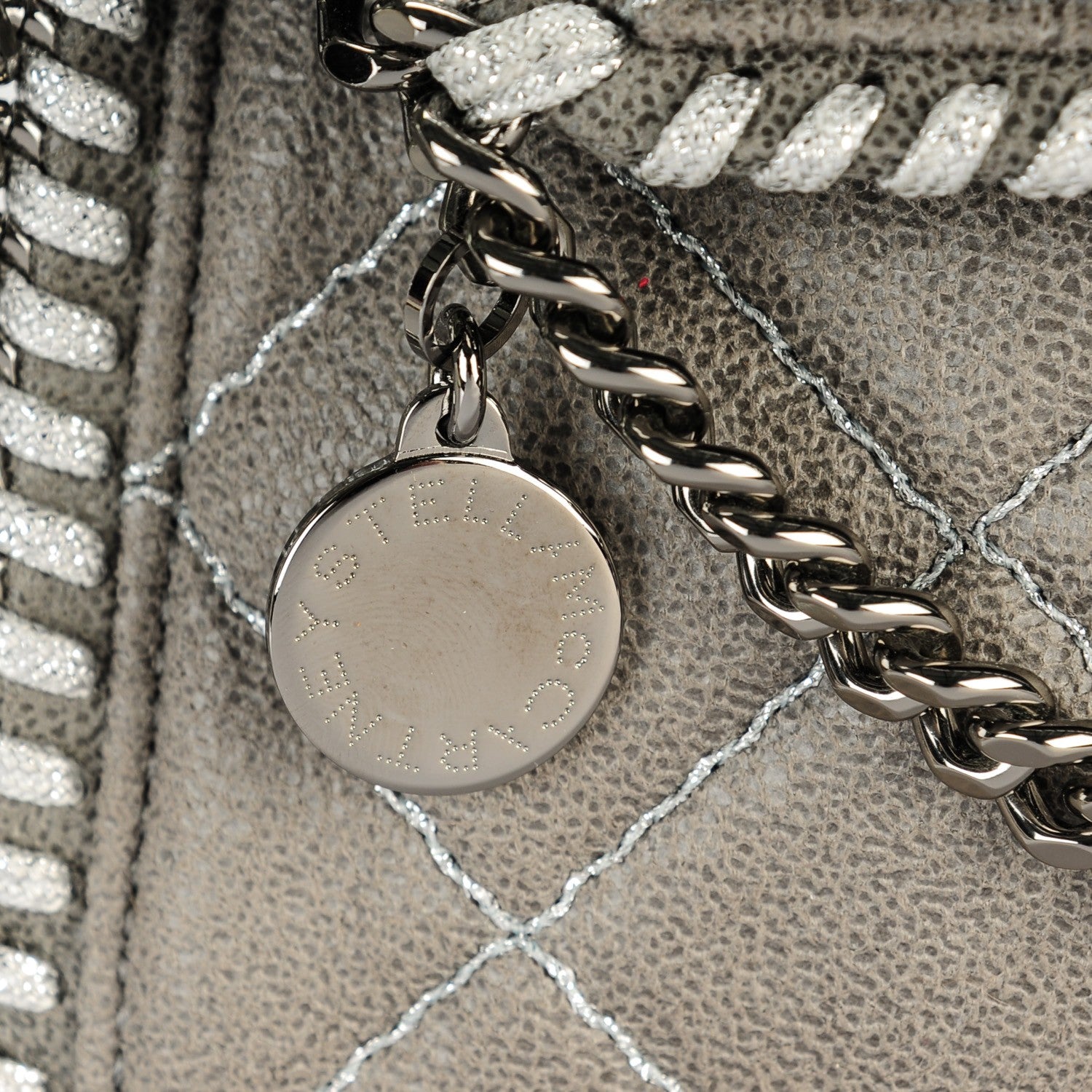 Stella McCartney Shaggy Deer Quilted Mini Falabella Light Grey 6 of 9