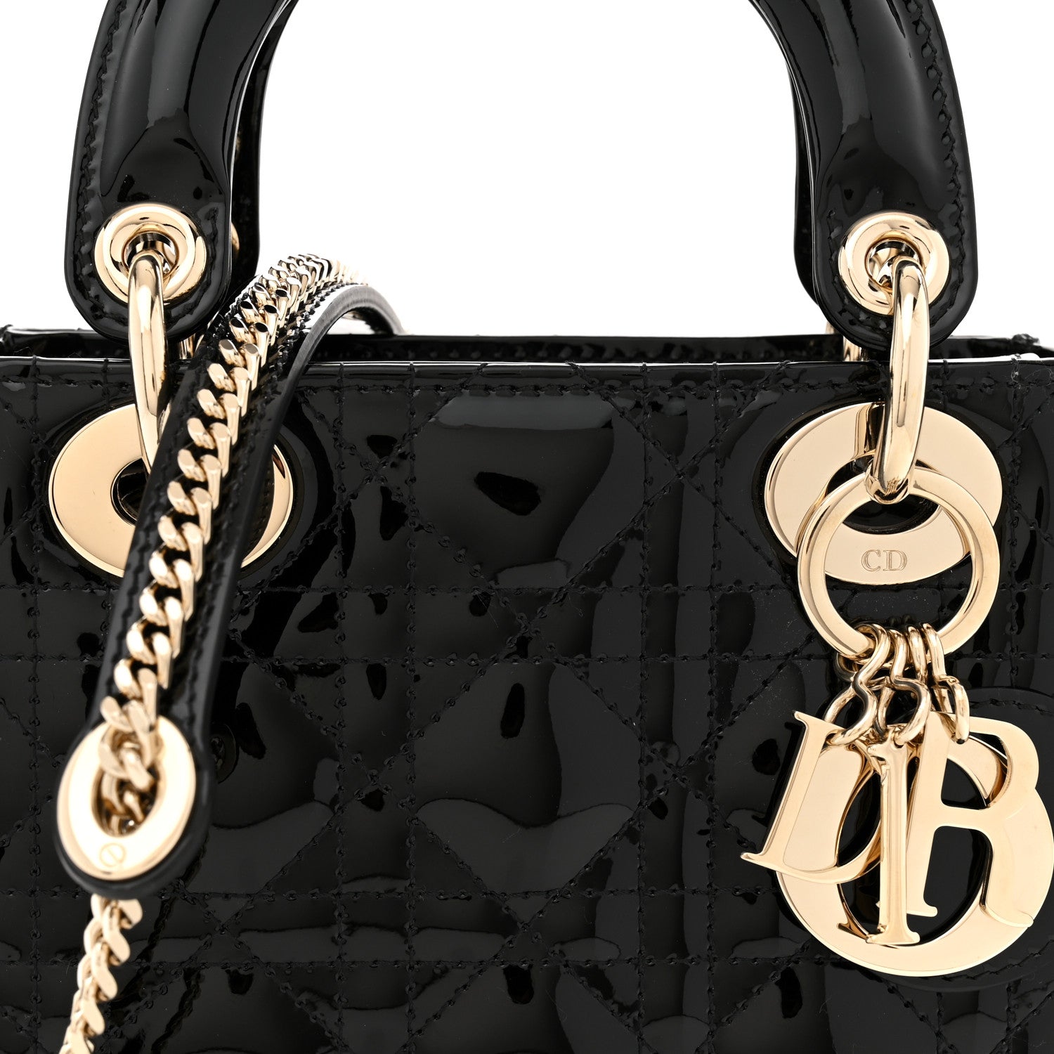 Christian Dior Patent Cannage Mini Lady Dior Black 1886558