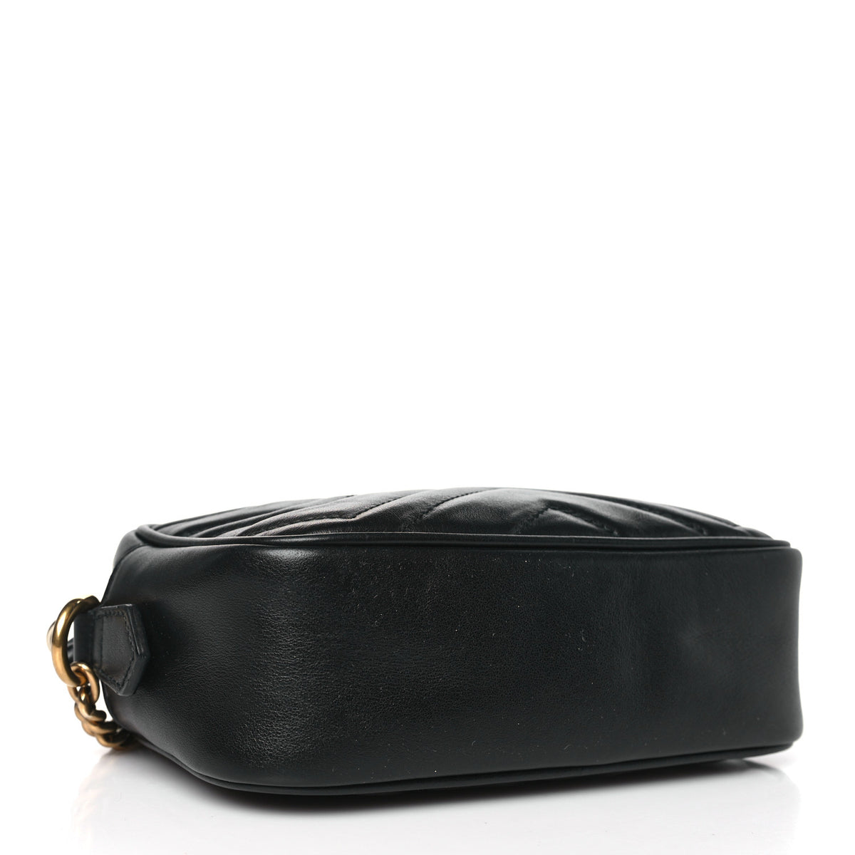 Gucci Calfskin Matelasse Mini GG Marmont Chain Shoulder Bag Black 4 of 9