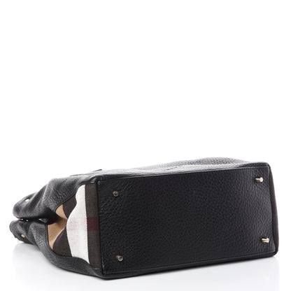 Burberry Grainy Calfskin House Check Medium Maidstone Black 4 of 11
