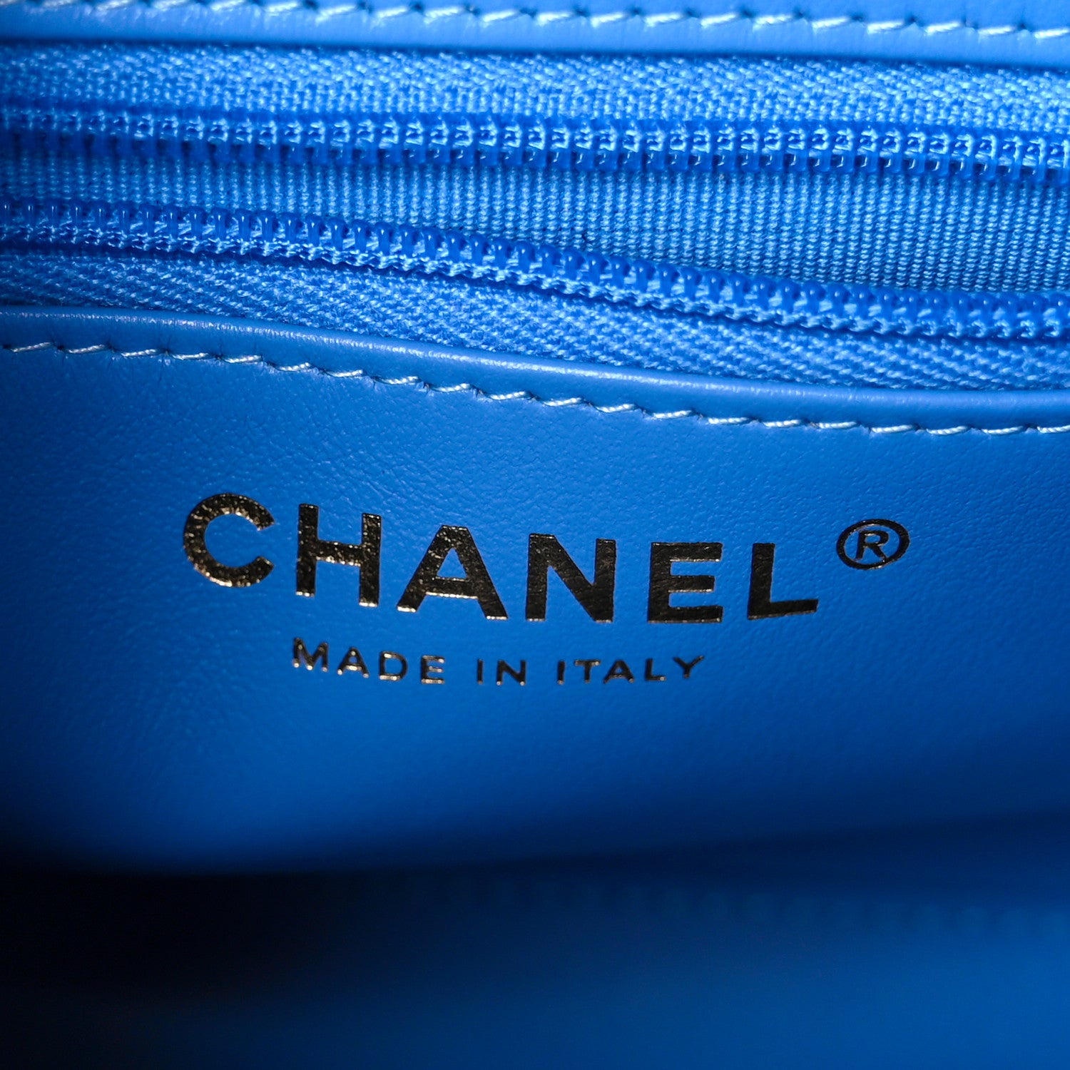 Chanel Shiny Aged Calfskin Quilted Nano Kelly Shopper Blue 5 of 9