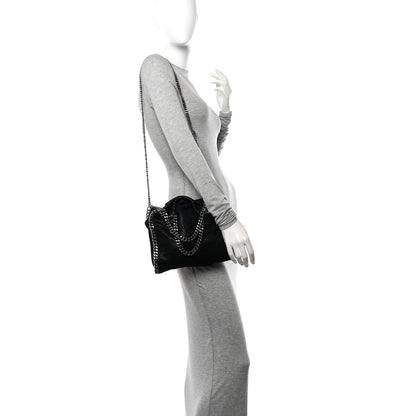 Stella McCartney Shaggy Deer Mini Falabella Fold Over Tote Black 2 of 10