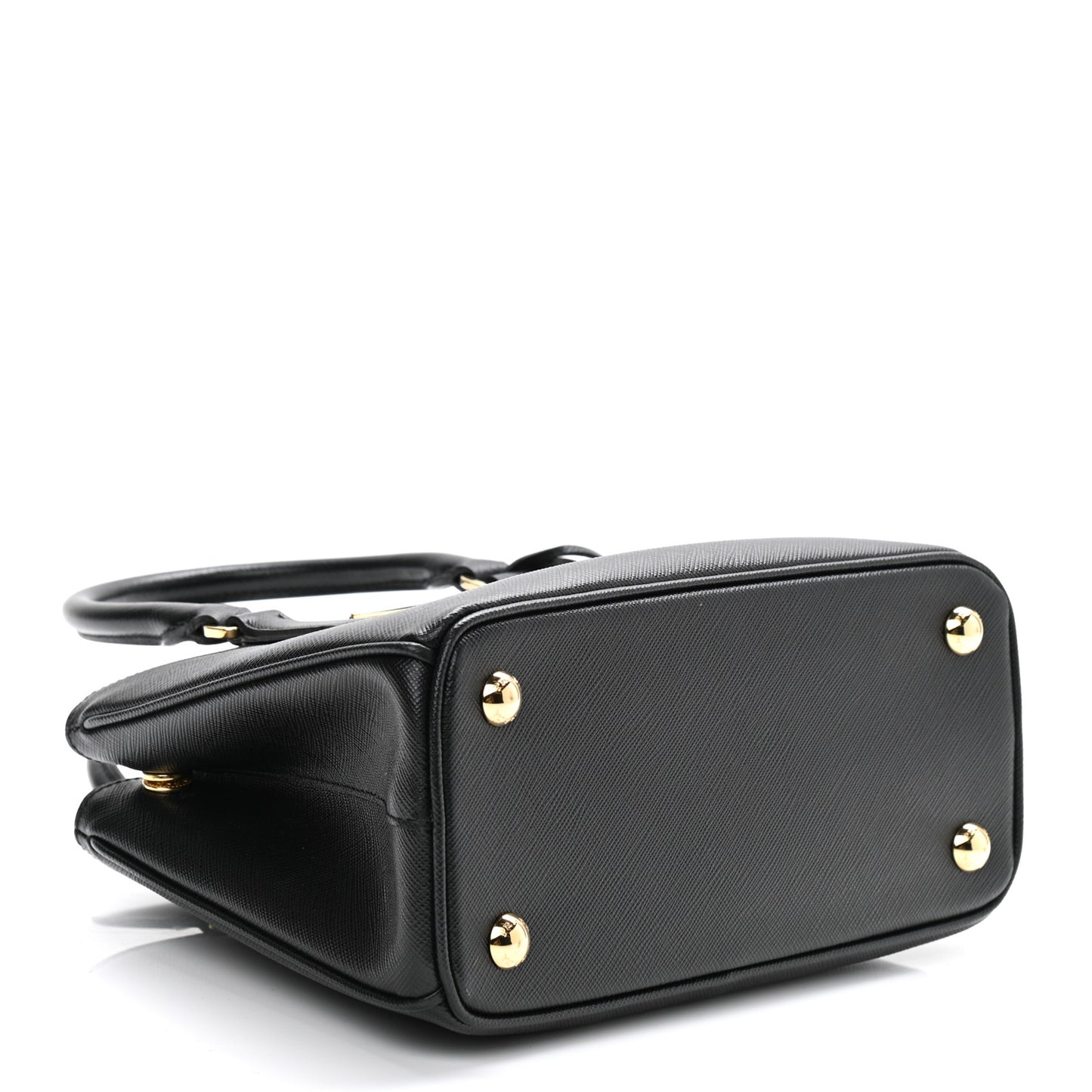 Saffiano Lux Micro Galleria Shoulder Bag Black