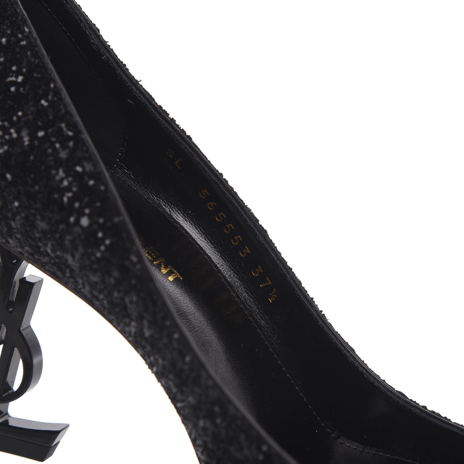 Saint Laurent Glitter Opyum 85 Pumps 37.5 Black 9 of 10