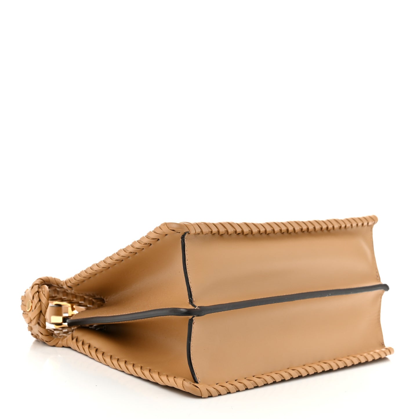 Vitello King Shiny Nappa Intreccio Small Peekaboo I SEE U Satchel Miele Scuro