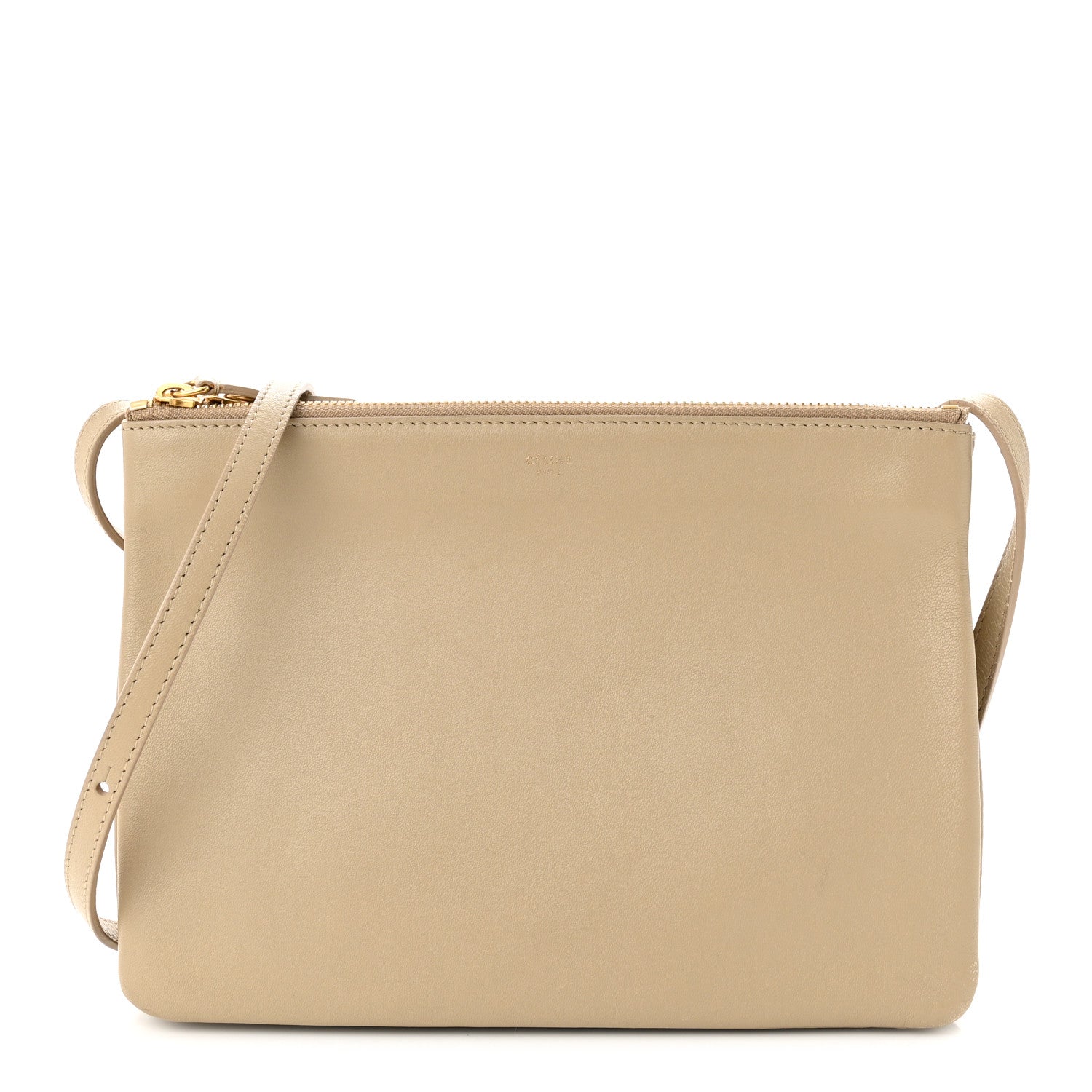 Celine Lambskin Large Trio Crossbody Bag Light Caramel 1 of 12
