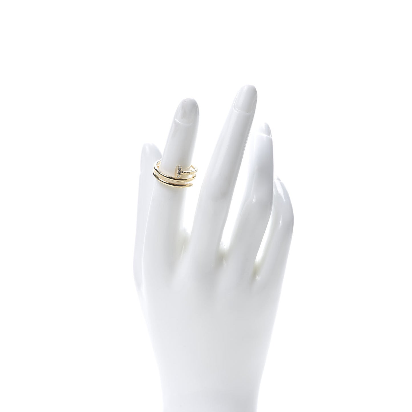 18K Yellow Gold Diamond Double Juste Un Clou Ring 51 5.75