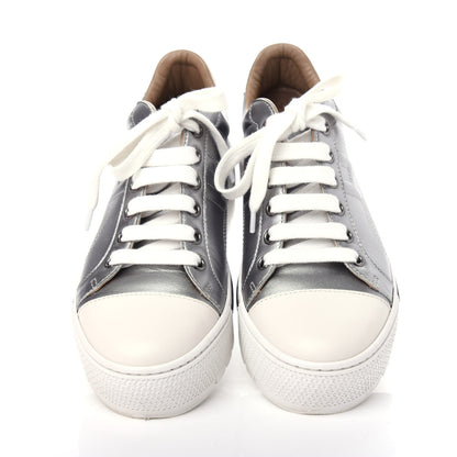 Hermes Metallic Epsom Womens Voltage Sneakers 35 Gris Argente Vieilli Black 5 of 11