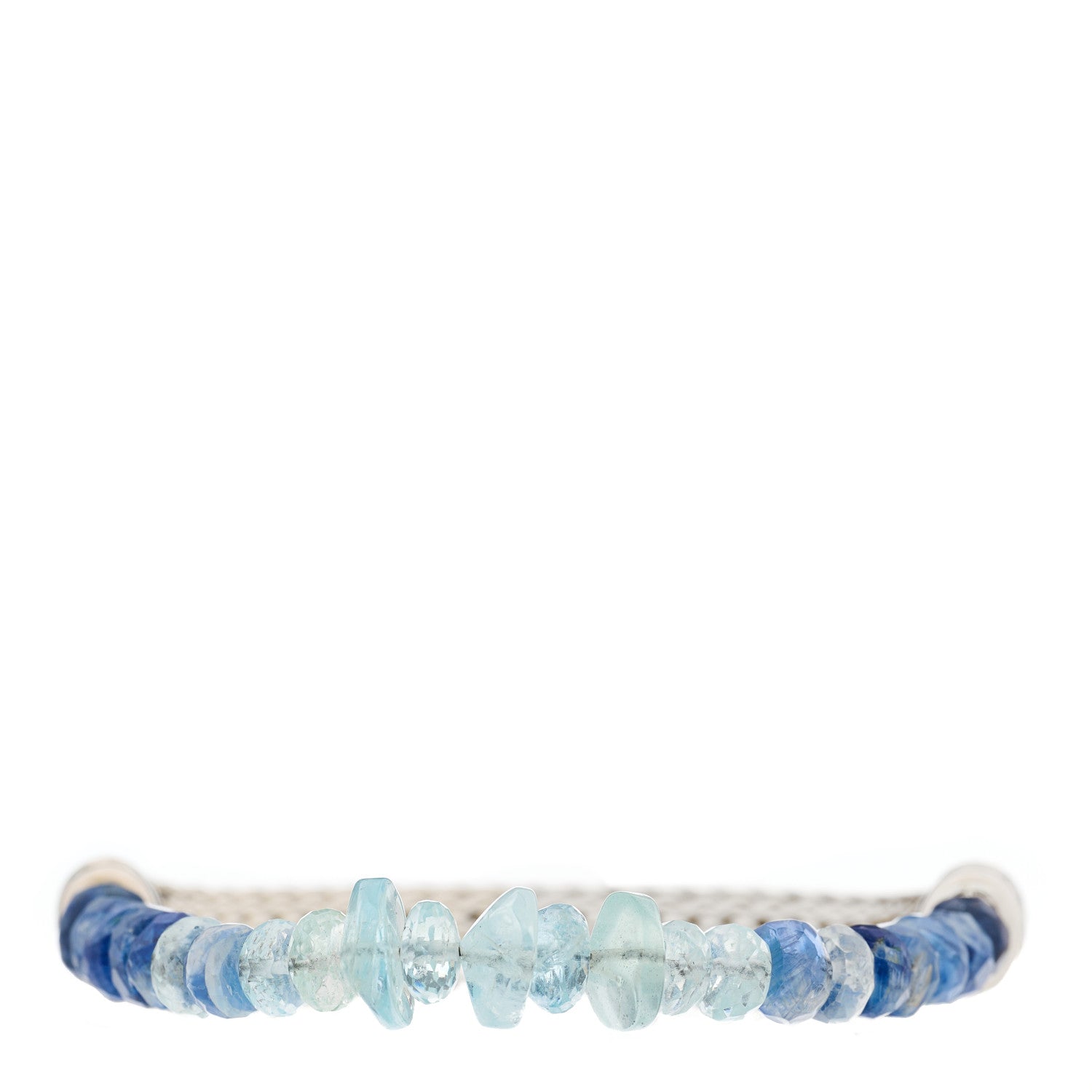 John Hardy Sterling Silver Aquamarine Kyanite Beaded Classic Chain Bracelet 1 of 3