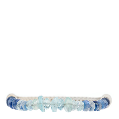 John Hardy Sterling Silver Aquamarine Kyanite Beaded Classic Chain Bracelet 1 of 3