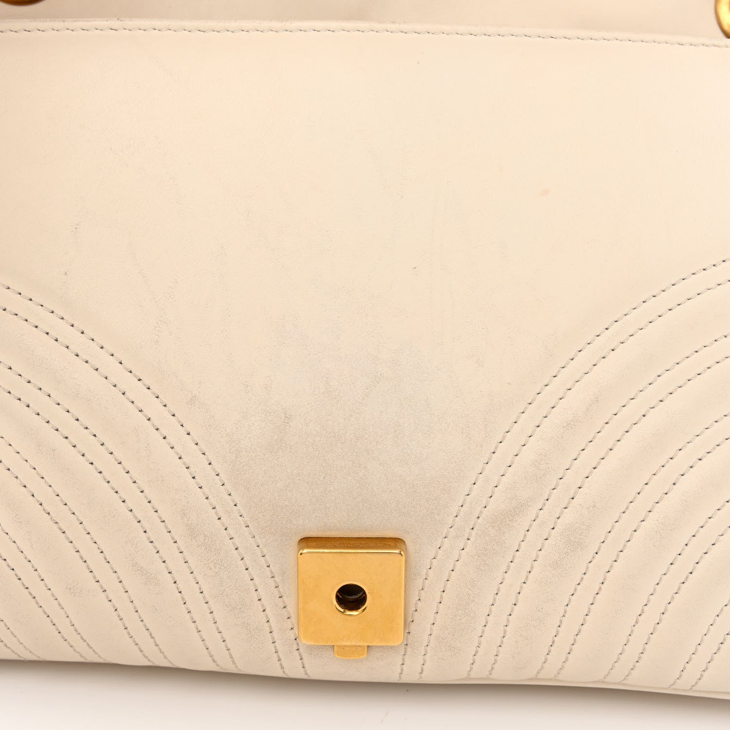 Gucci Calfskin Matelasse Medium GG Marmont Shoulder Bag White 12 of 13