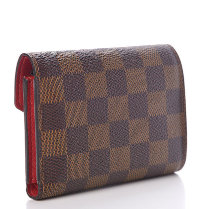 Louis Vuitton Damier Ebene Victorine Wallet Red 3 of 11