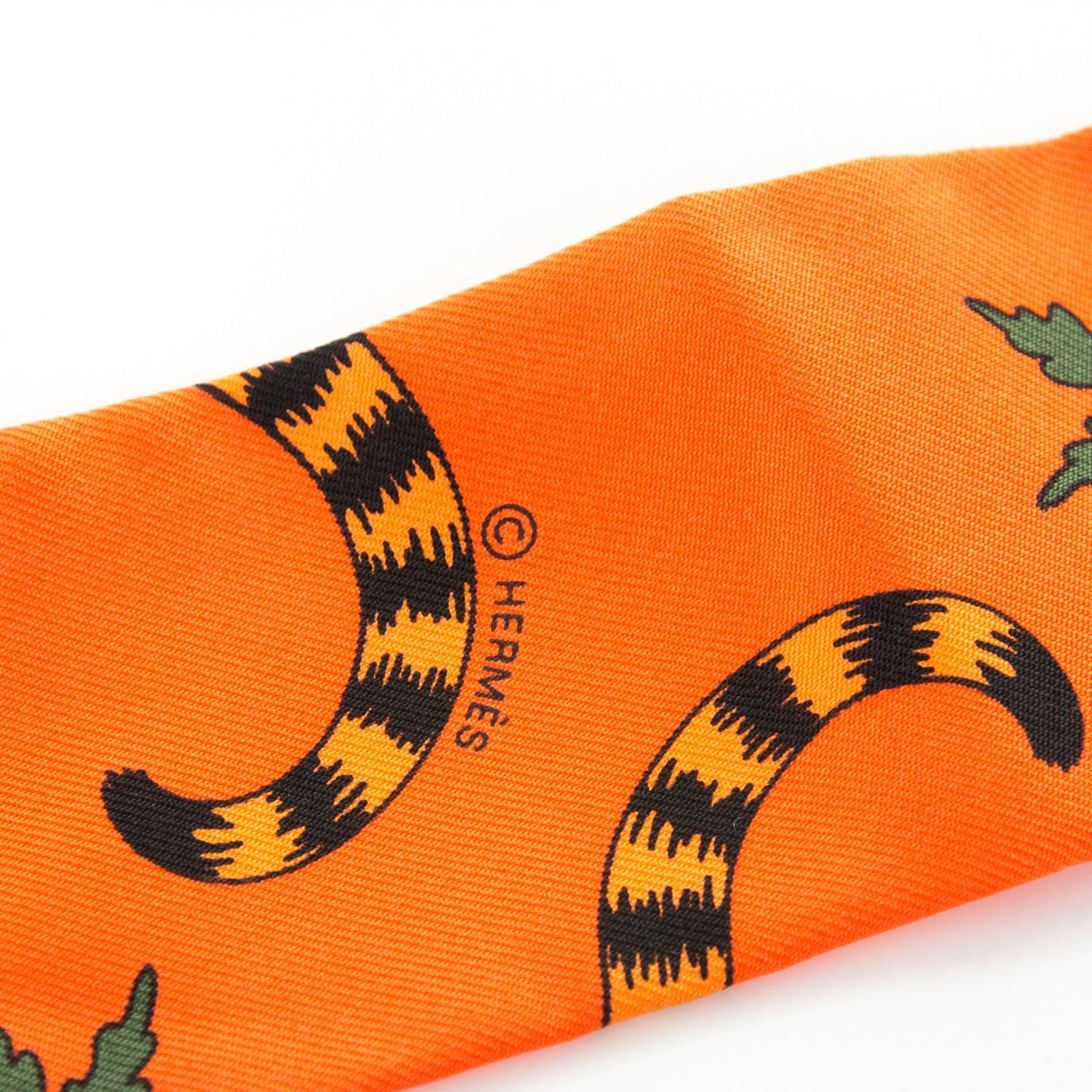 Silk Les Leopards Twilly Orange Abricot Vert