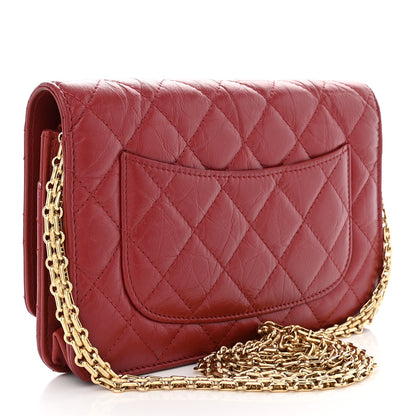 Chanel Aged Calfskin Quilted Reissue Wallet On Chain WOC Red 3 of 14