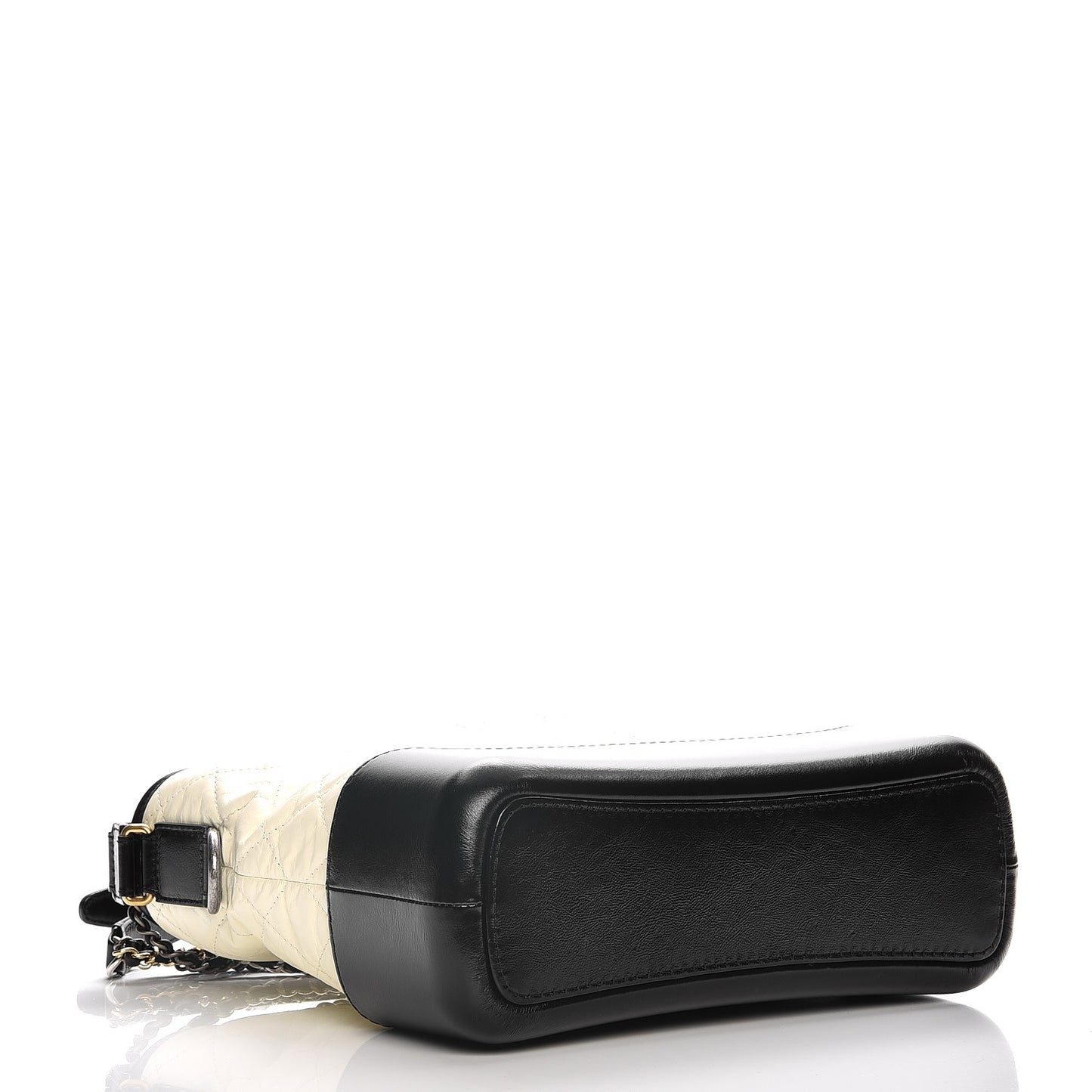 Calfskin Quilted Medium Gabrielle Hobo Black White