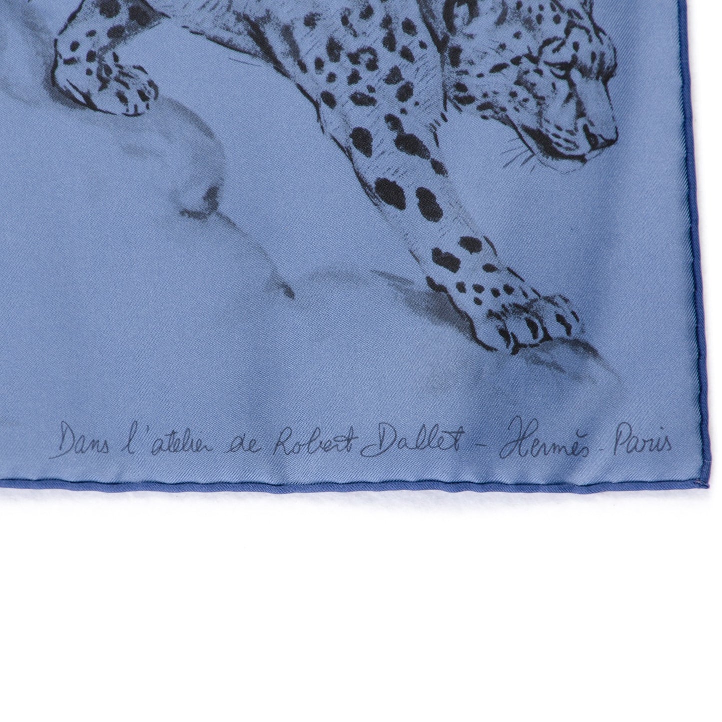 Silk Dans l'atelier de Robert Dallet Scarf 90 Azur Gris Sepia