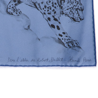 Hermes Silk Dans l'atelier de Robert Dallet Scarf 90 Azur Gris Sepia 3 of 5