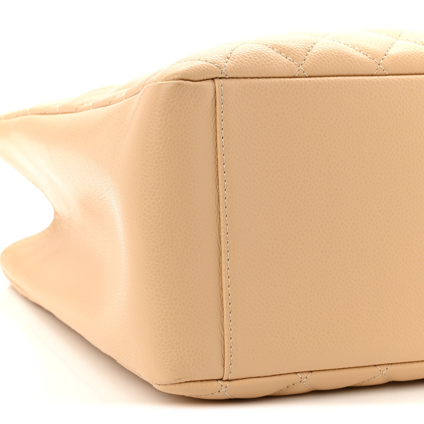 Caviar Quilted Grand Shopping Tote GST Beige Clair