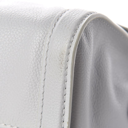 Alexander McQueen Pebbled Calfskin Small Skull Padlock Zip Around Tote Light Grey 11 of 14