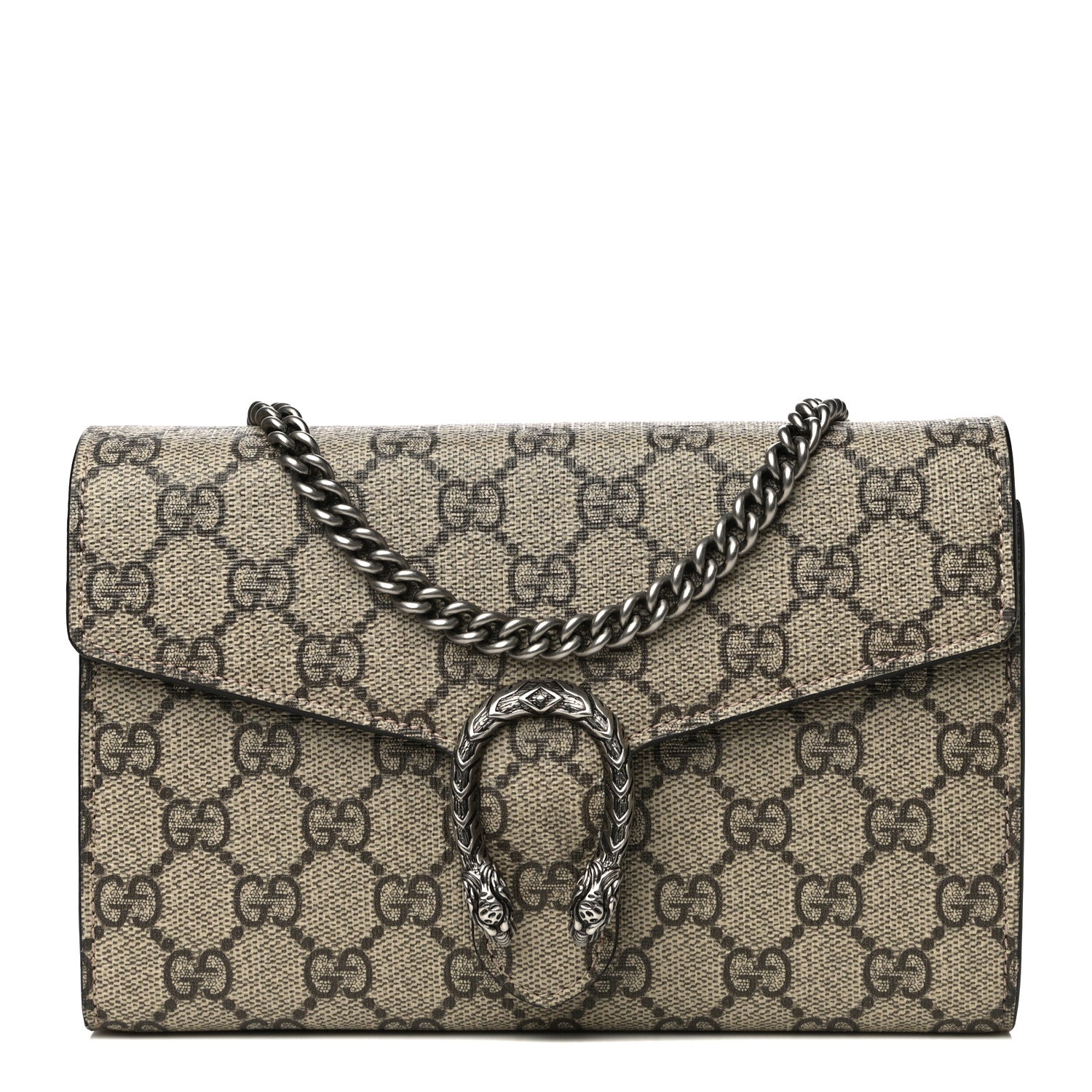 Gucci GG Supreme Monogram Mini Dionysus Chain Wallet Beige Taupe 1 of 12
