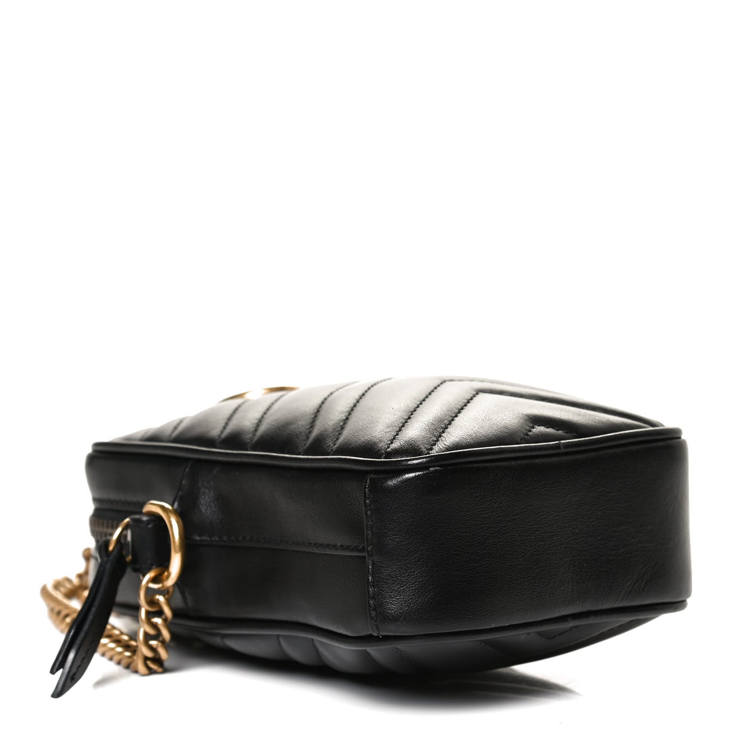 Calfskin Matelasse Mini GG Marmont Crossbody Bag Black