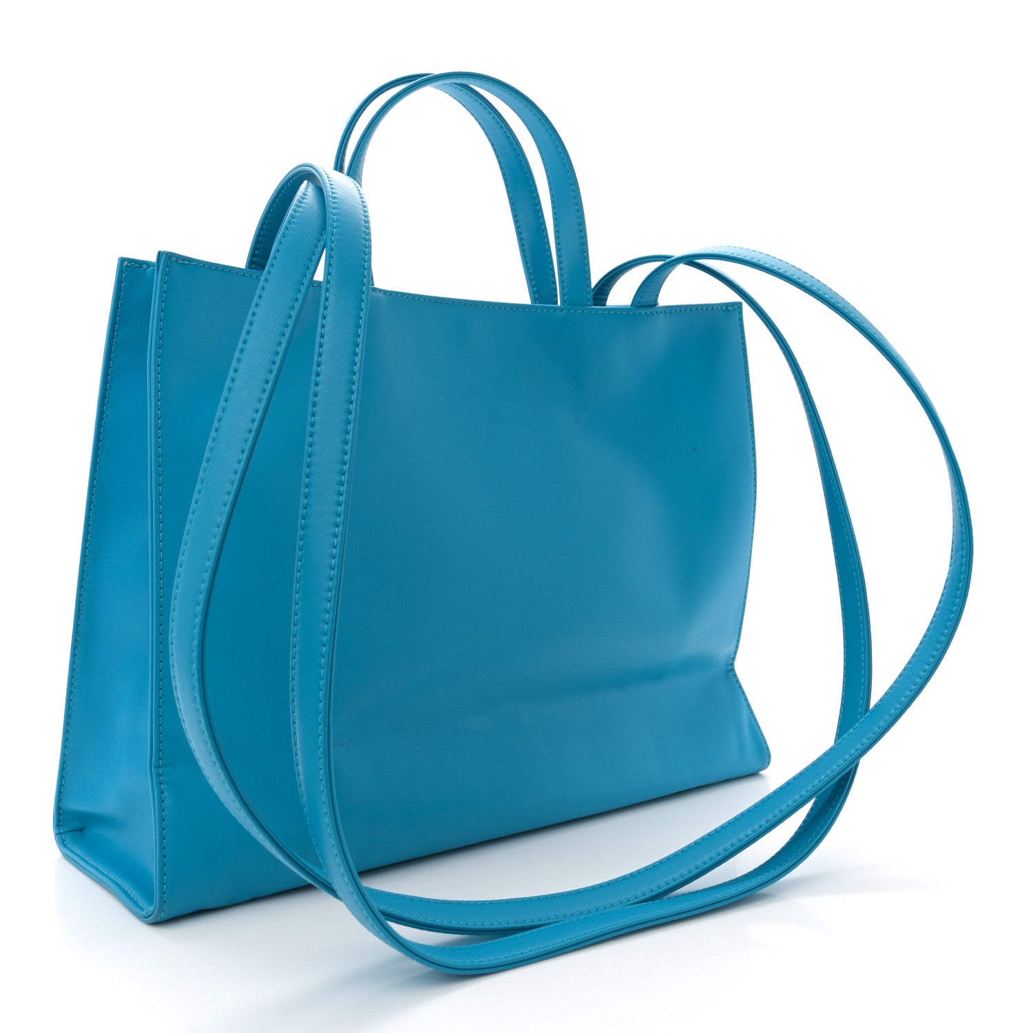 Telfar Vegan Leather Medium Shopping Bag Cyan 3 of 14