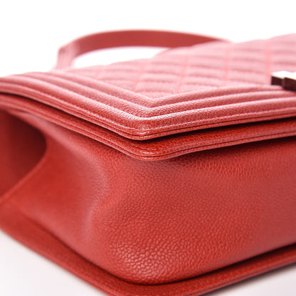 Chanel Caviar Quilted Medium Boy Flap Red 9 of 14