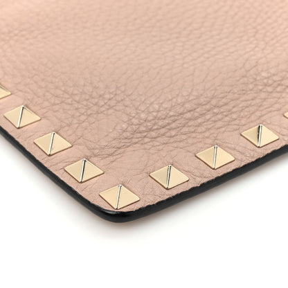 Valentino Garavani Pebbled Calfskin Large Rockstud Zip Pouch Skin Sorbet 7 of 8