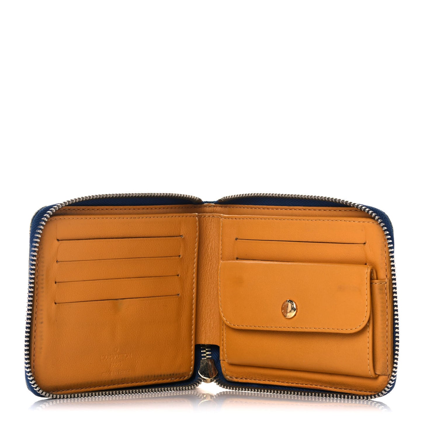 Denim Zip Compact Wallet Blue