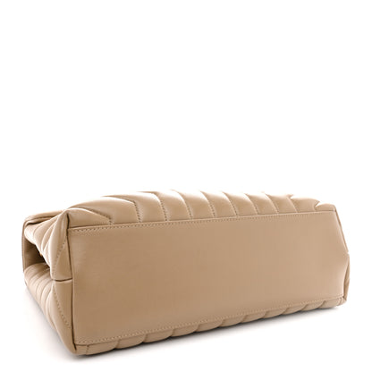 Saint Laurent Calfskin Y Quilted Monogram Medium Loulou Chain Satchel Dark Latte 4 of 10