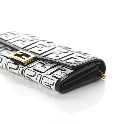 Fendi X JOSHUA VIDES Nappa FF Embossed Continental Wallet on Chain White Black 7 of 11