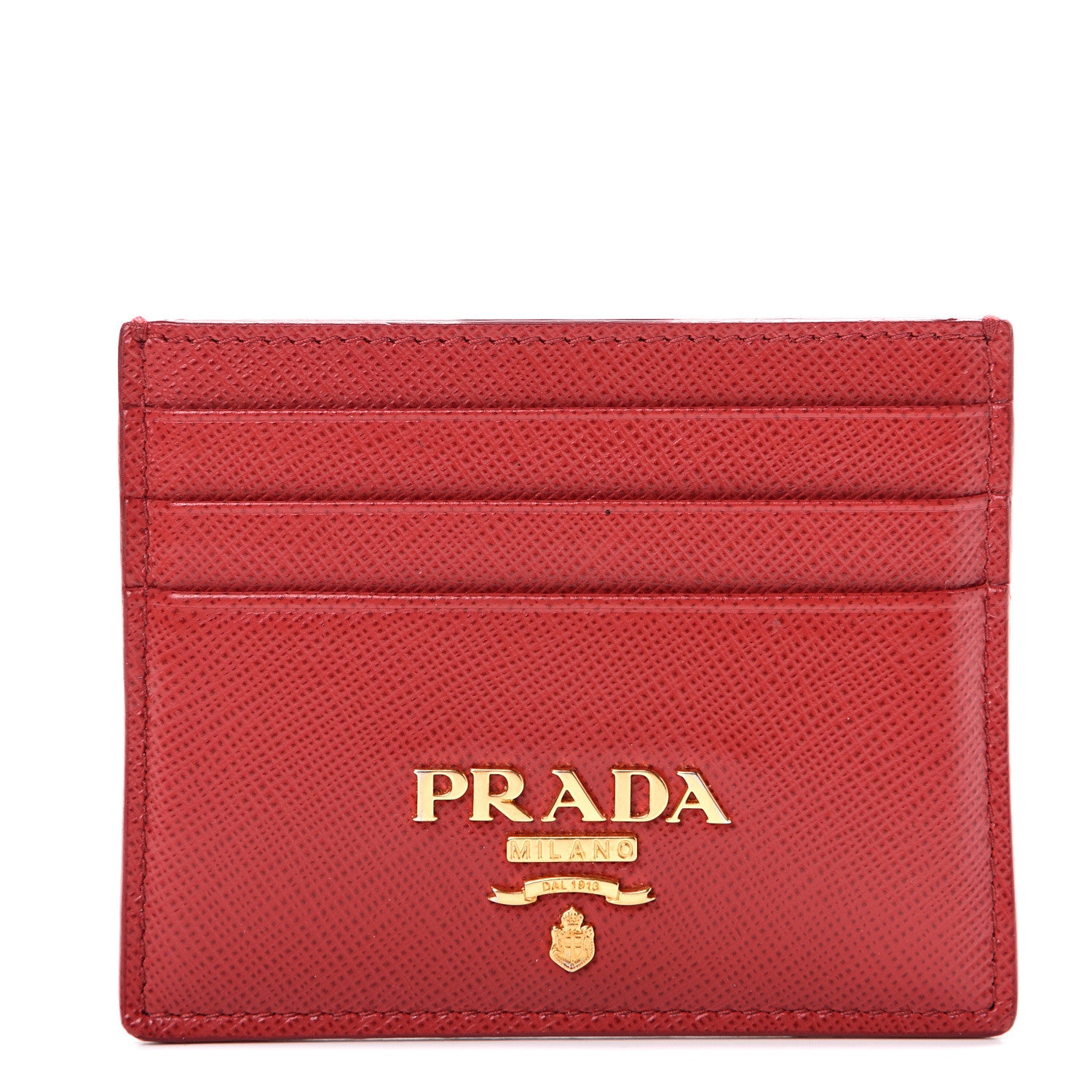 Prada Saffiano Metal Card Holder Fuoco 1 of 11