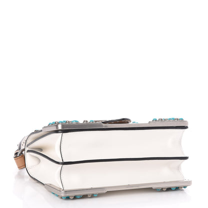 Prada City Calf Studded Folk Cahier Bag White Caramel 4 of 8