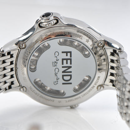 Fendi Stainless Steel Diamond Topaz 38mm Crazy Carats Rotating Gem Quartz Watch 10 of 10