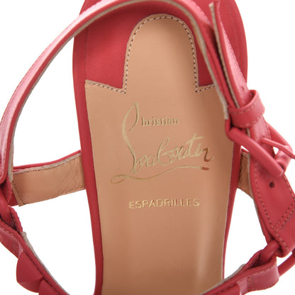 Christian Louboutin Calfskin Rope Cataclou 140 Wedge Sandals 38 Framboisine 7 of 8