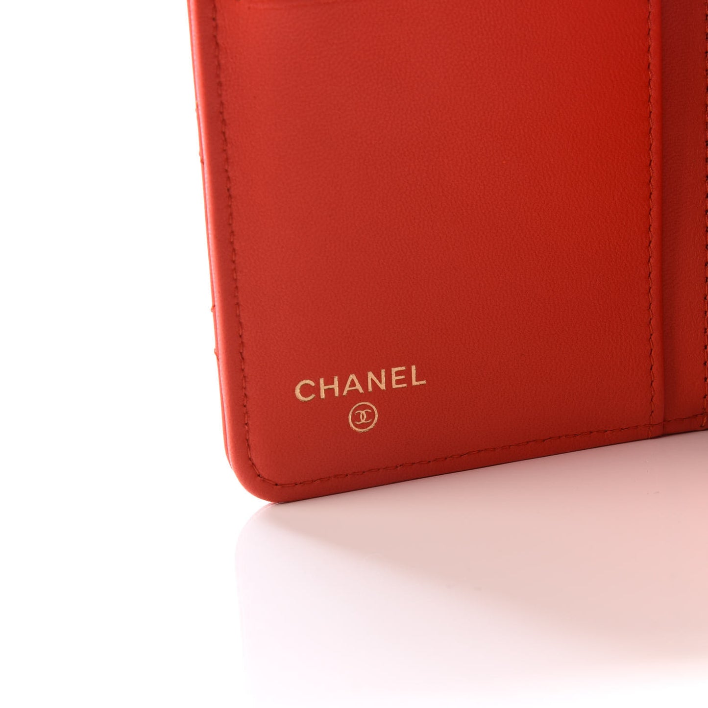 Lambskin Quilted Yen Wallet Orange