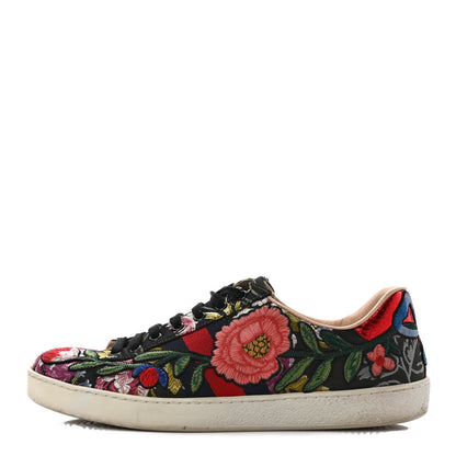 Gucci Lurex Brocade Web Nappa Ace Sneakers 9 Black Pink Oro Vecchio 1 of 10
