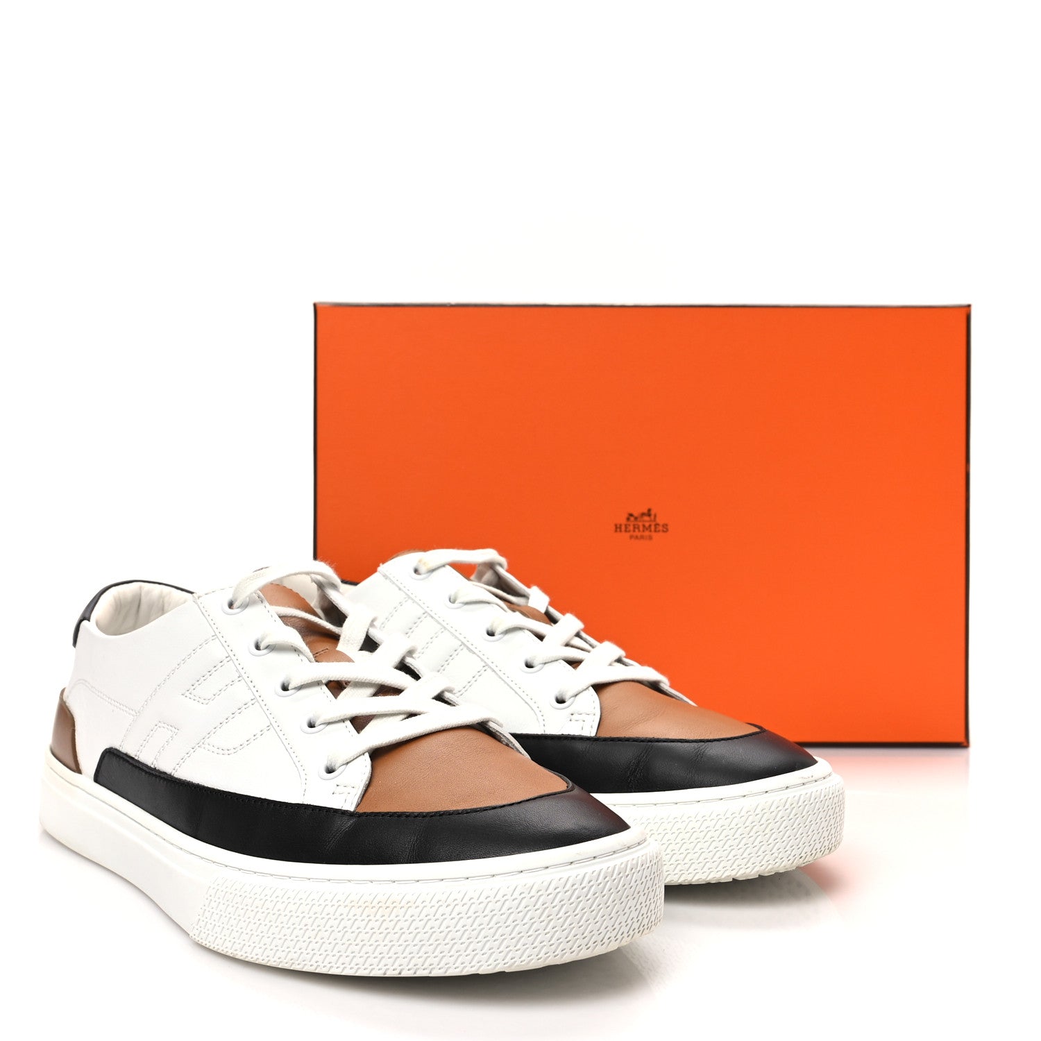 Hermes Calfskin Deep Sneakers 42 White Naturel Black 8 of 8