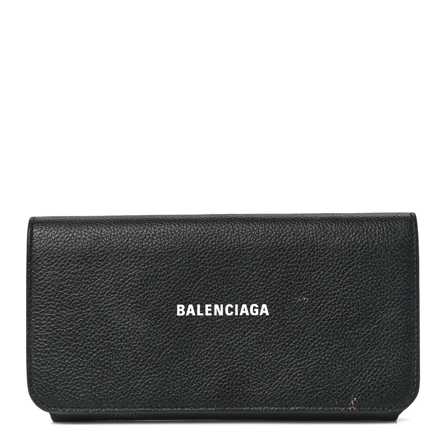 Grained Calfskin Logo Cash Thin Money Wallet Black White