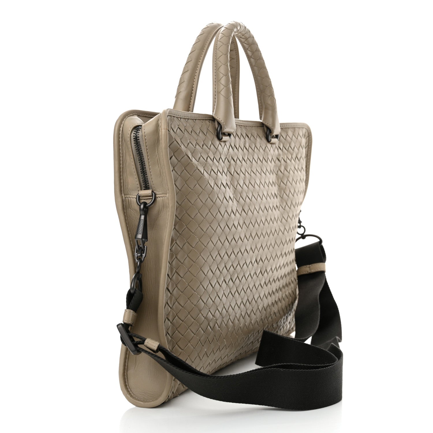 Bottega Veneta Calfskin Leggero Intrecciato Briefcase Mink 3 of 11