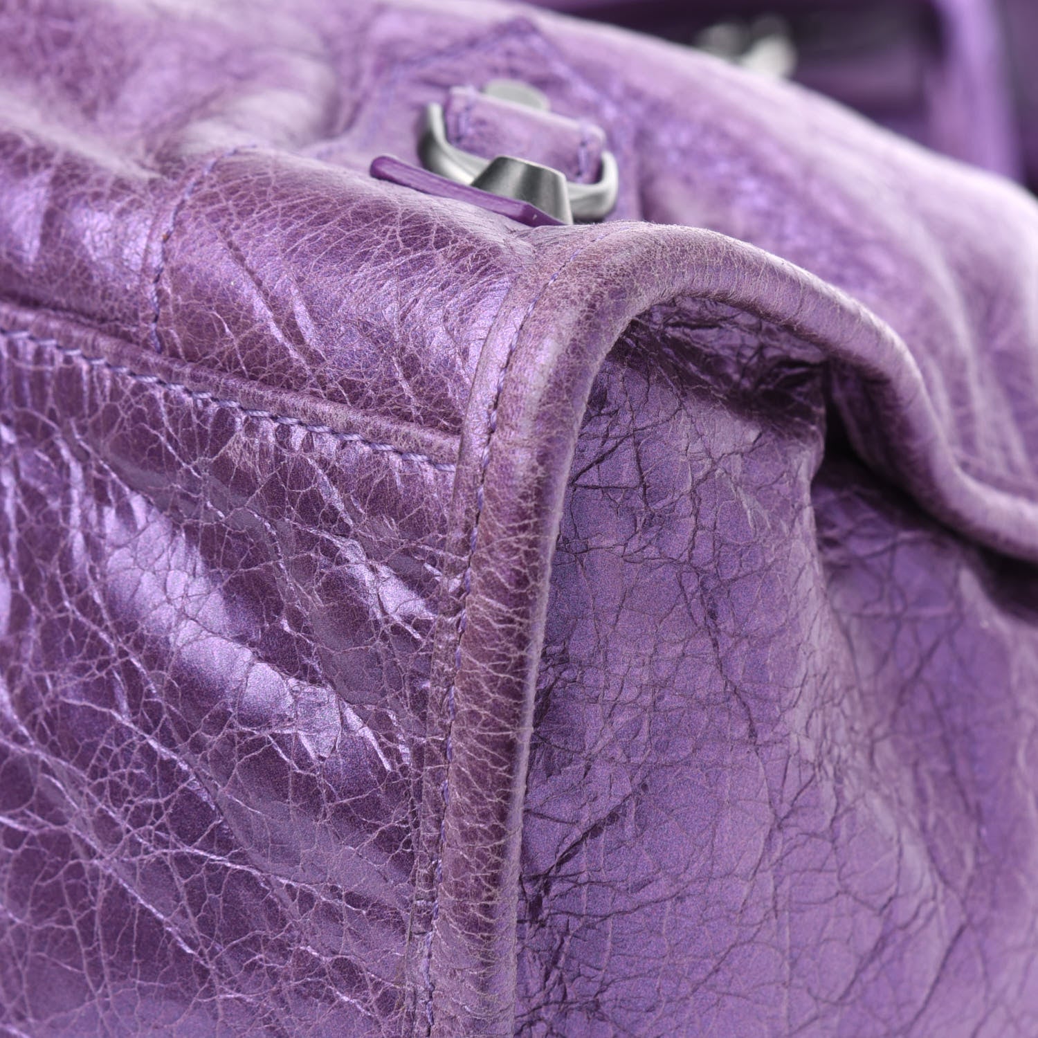 Balenciaga Agneau Classic Hardware City Metallic Purple 10 of 18