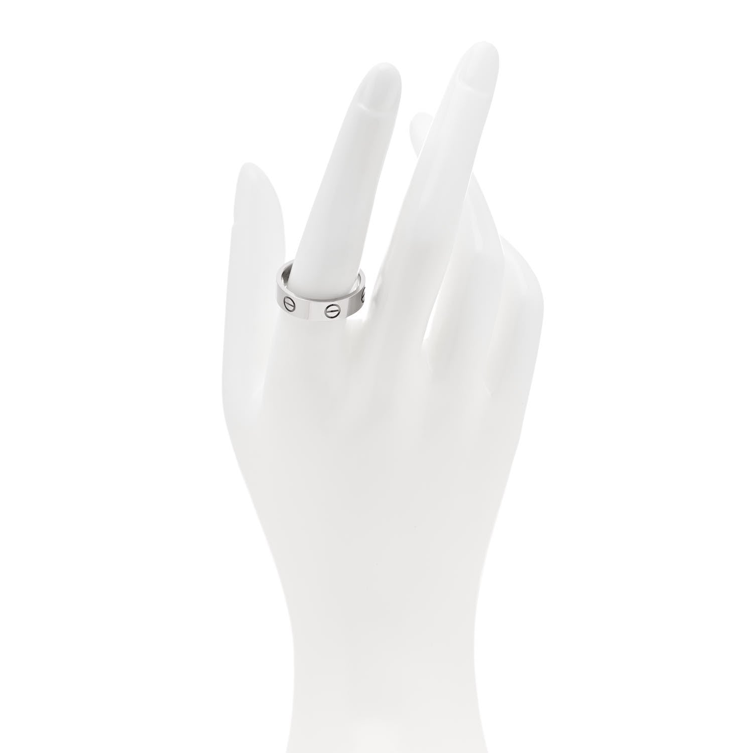 Cartier 18K White Gold 5.5mm LOVE Ring 59 8.75 2 of 5