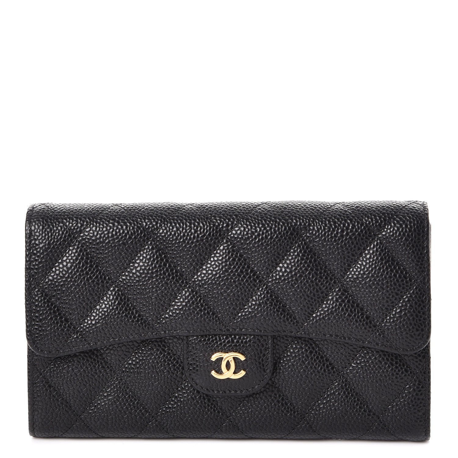 Chanel Caviar Quilted Large Flap Wallet Black 1 of 9