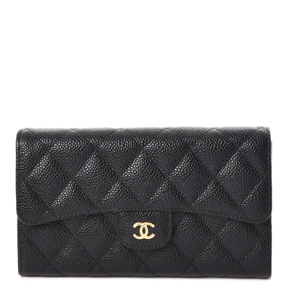 Chanel Caviar Quilted Large Flap Wallet Black 1 of 9