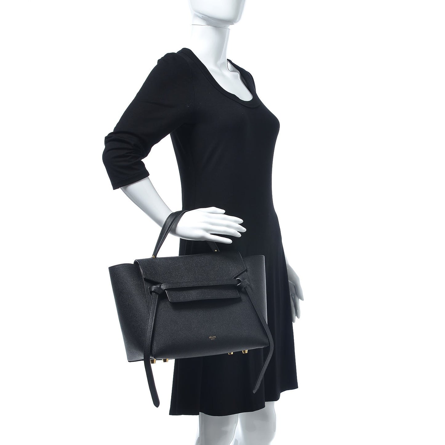 Grained Calfskin Mini Belt Bag Black