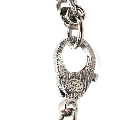 Chanel Bead Crystal Baguette Multi Strand CC Smiley Emoji Necklace Silver Black 6 of 7