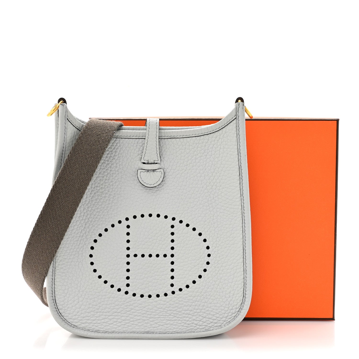 Hermes Taurillon Clemence Amazone Evelyne TPM Bleu Pale Etain 11 of 11