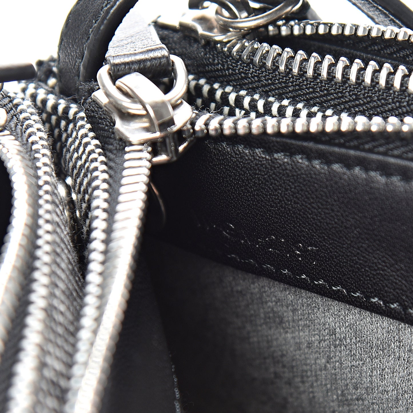 Cotton Canvas Large Trio Crossbody Bag Black White