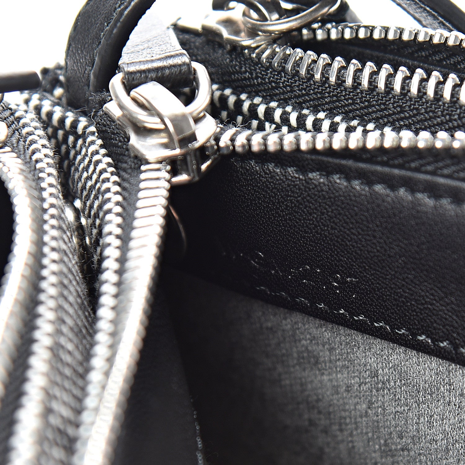 Celine Cotton Canvas Large Trio Crossbody Bag Black White 8 of 11